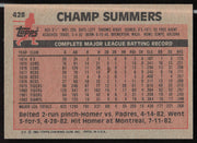 Champ Summers Autographed 1983 Topps Card #428 San Francisco Giants SKU #263848
