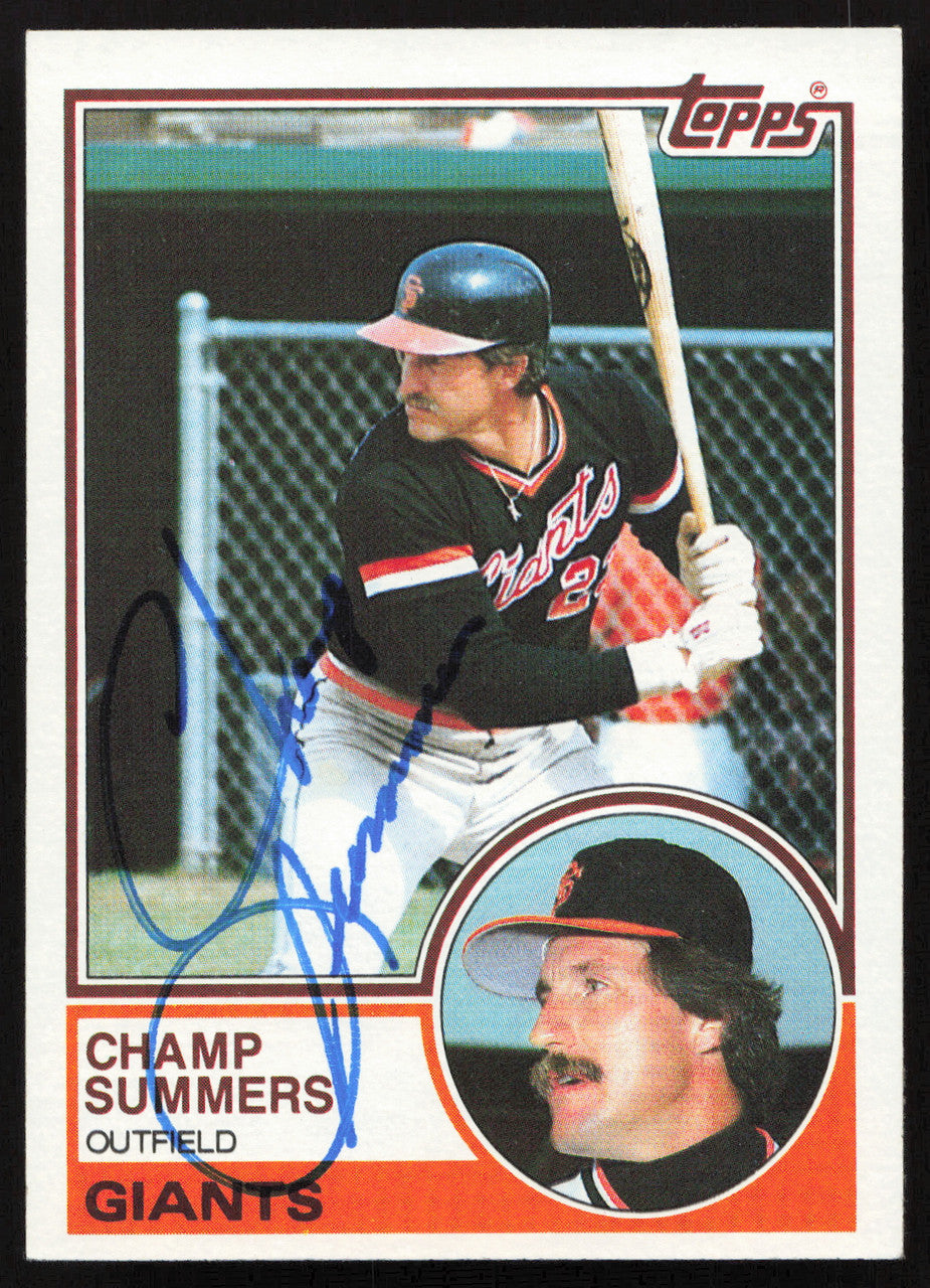 Champ Summers Autographed 1983 Topps Card #428 San Francisco Giants SKU #263849