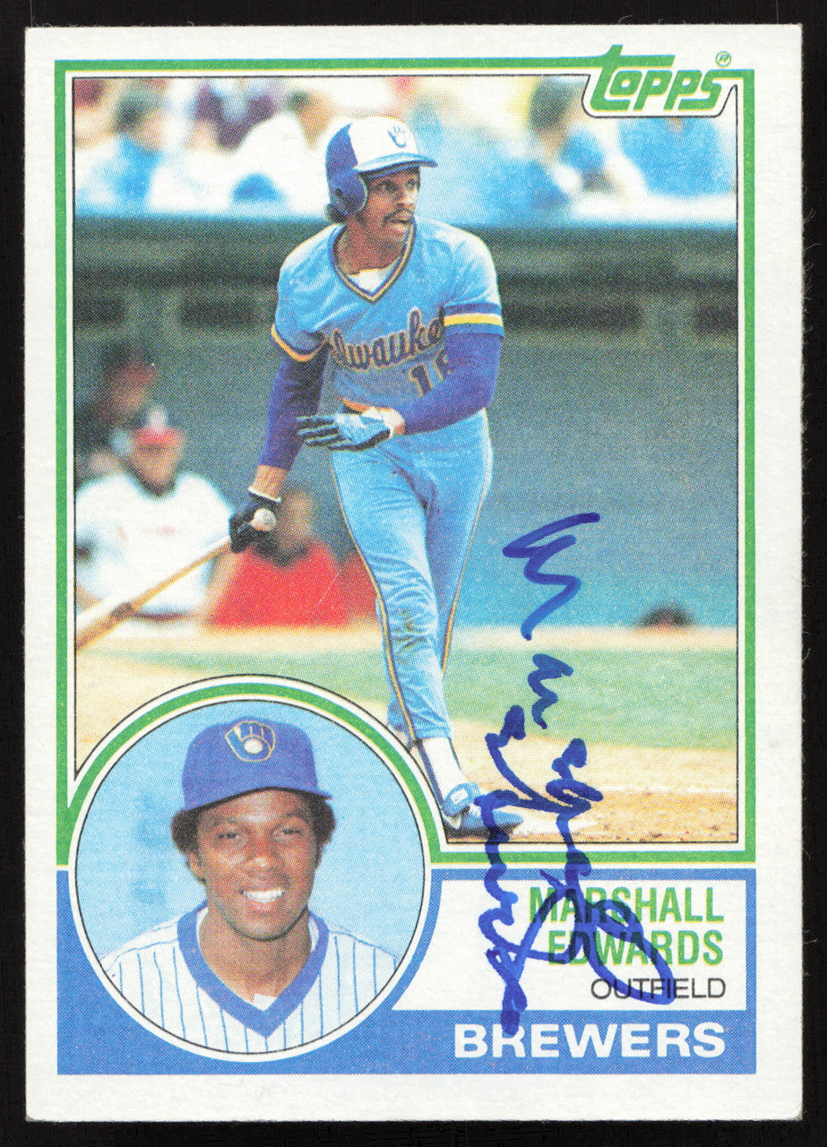 Marshall Edwards Autographed 1983 Topps Card #582 Milwaukee Brewers SKU #263859