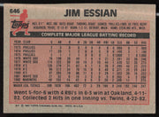 Jim Essian Autographed 1983 Topps Card #646 Seattle Mariners SKU #263861