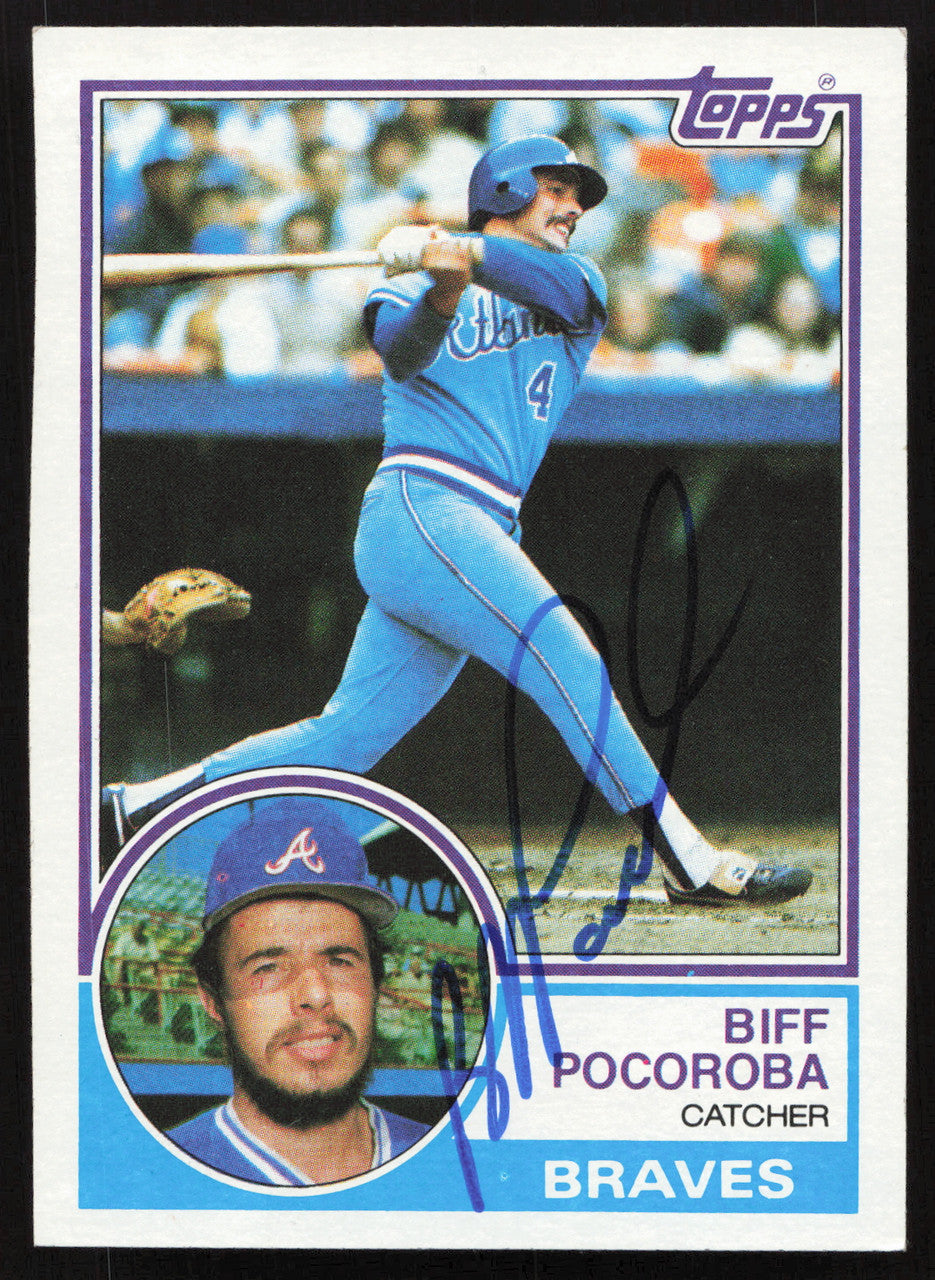 Biff Pocoroba Autographed 1983 Topps Card #676 Atlanta Braves SKU #263863