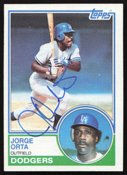 Jorge Orta Autographed 1983 Topps Card #722 Los Angeles Dodgers SKU #263865