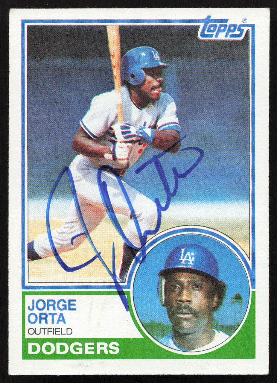 Jorge Orta Autographed 1983 Topps Card #722 Los Angeles Dodgers SKU #263866