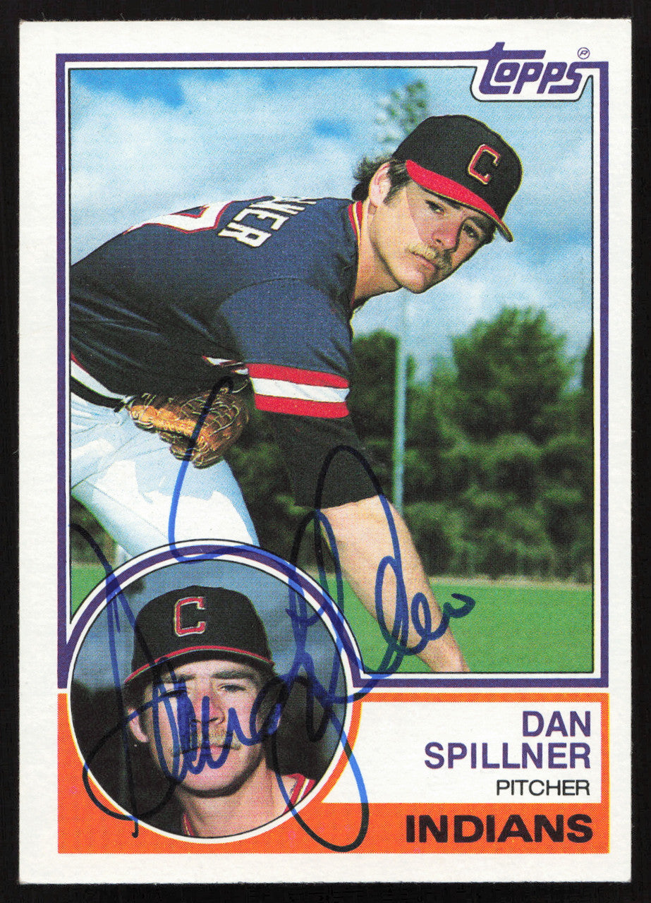 Dan Spillner Autographed 1983 Topps Card #725 Cleveland Indians SKU #263868