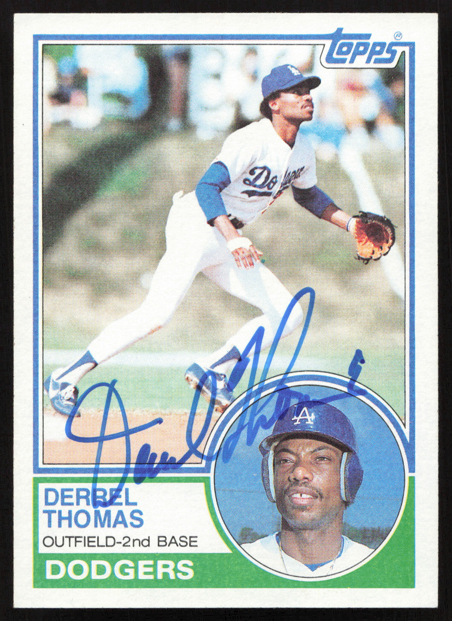 Derrel Thomas Autographed 1983 Topps Card #748 Los Angeles Dodgers SKU #263869