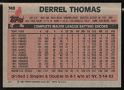 Derrel Thomas Autographed 1983 Topps Card #748 Los Angeles Dodgers SKU #263869