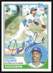 Derrel Thomas Autographed 1983 Topps Card #748 Los Angeles Dodgers SKU #263870
