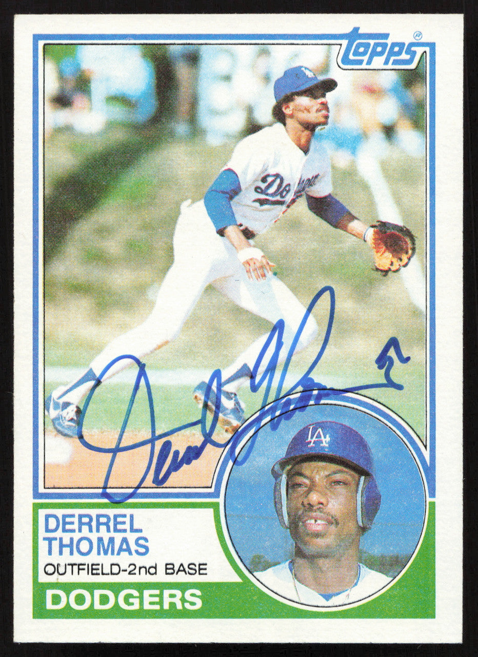 Derrel Thomas Autographed 1983 Topps Card #748 Los Angeles Dodgers SKU #263870