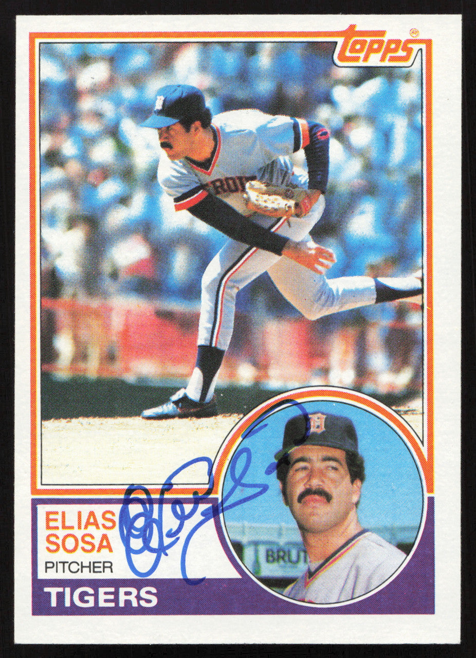 Elias Sosa Autographed 1983 Topps Card #753 Detroit Tigers SKU #263871