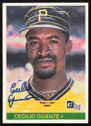 Cecilio Guante Autographed 1984 Donruss Card #78 Pittsburgh Pirates SKU #263882