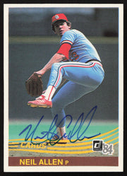 Neil Allen Autographed 1984 Donruss Card #109 St. Louis Cardinals SKU #263888