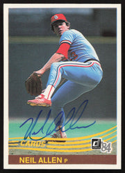 Neil Allen Autographed 1984 Donruss Card #109 St. Louis Cardinals SKU #263889
