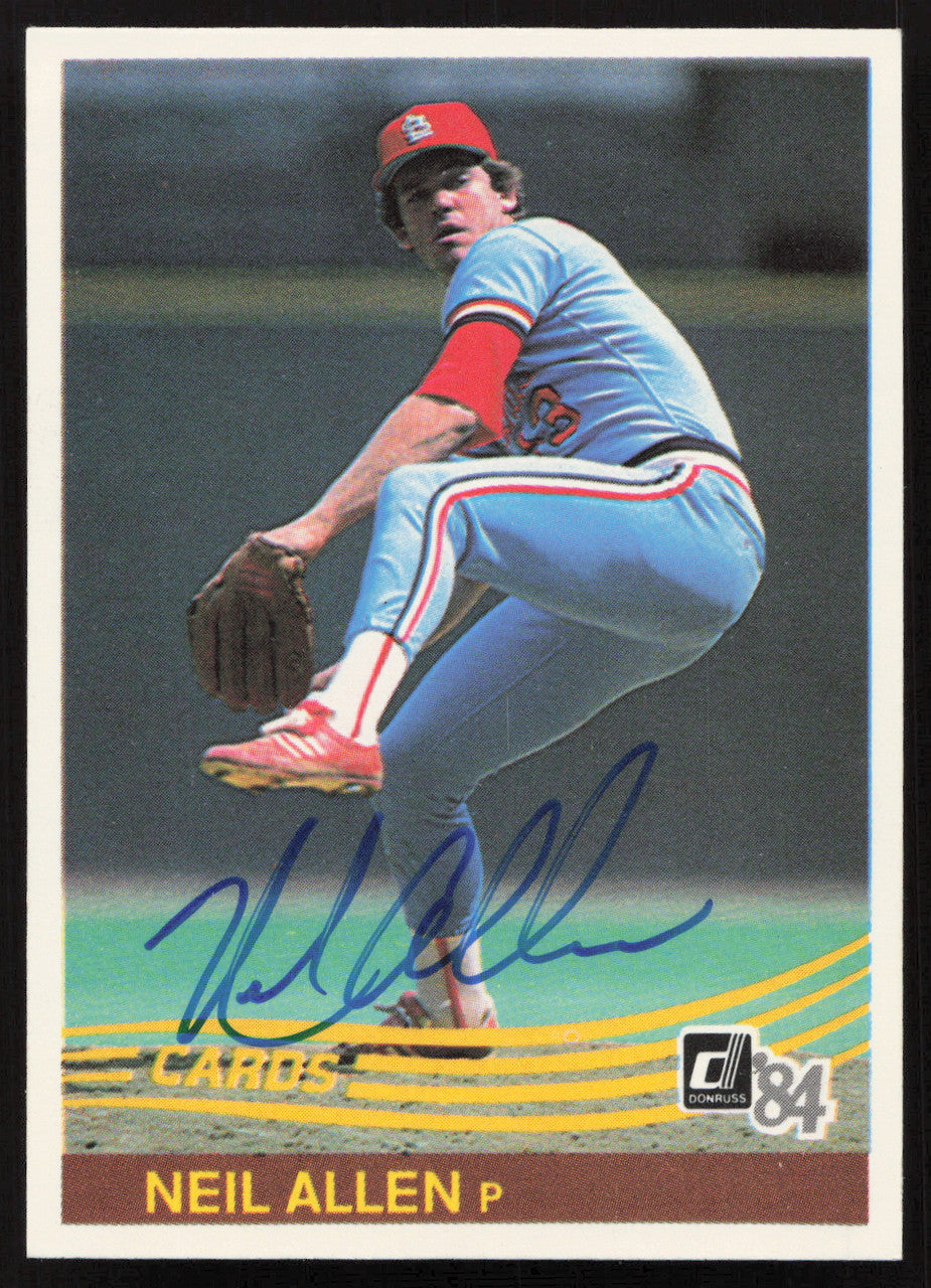 Neil Allen Autographed 1984 Donruss Card #109 St. Louis Cardinals SKU #263889