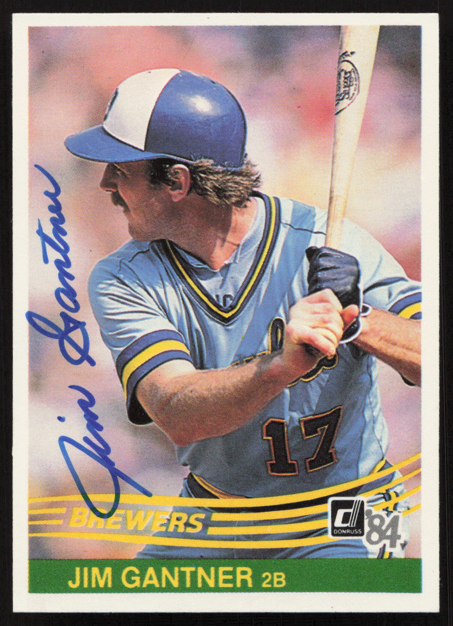 Jim Gantner Autographed 1984 Donruss Card #115 Milwaukee Brewers SKU #263890
