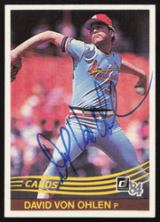 David Von Ohlen Autographed 1984 Donruss Card #205 St. Louis Cardinals SKU #263898