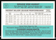 Bruce Hurst Autographed 1984 Donruss Card #213 Boston Red Sox SKU #263899