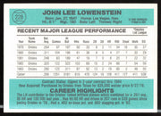 John Lowenstein Autographed 1984 Donruss Card #228 Baltimore Orioles SKU #263902