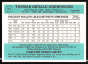 Tom Underwood Autographed 1984 Donruss Card #253 Oakland A's SKU #263904