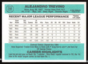 Alex Trevino Autographed 1984 Donruss Card #286 Cincinnati Reds SKU #263910