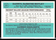 Darryl Motley Autographed 1984 Donruss Card #344 Kansas City Royals SKU #263913