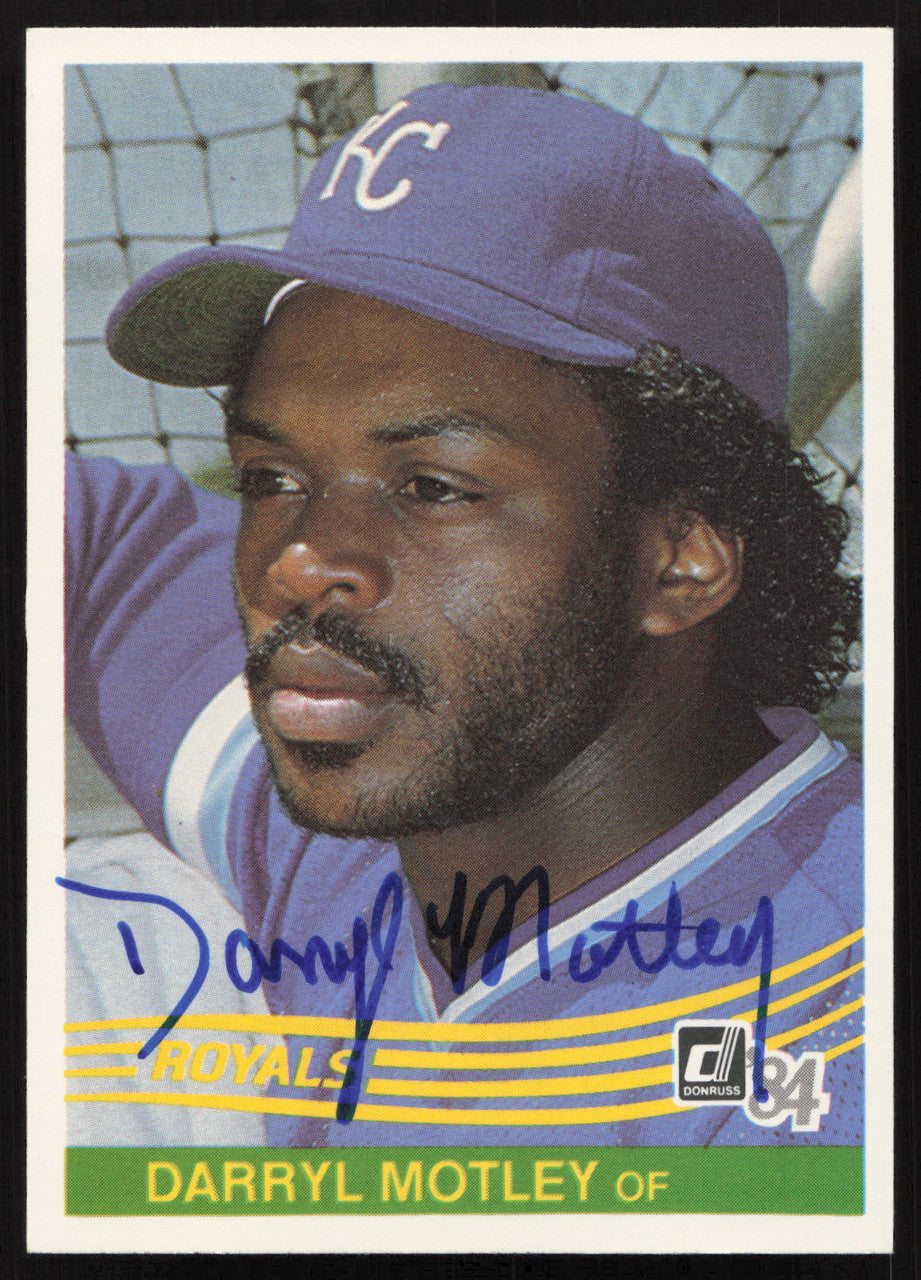 Darryl Motley Autographed 1984 Donruss Card #344 Kansas City Royals SKU #263914