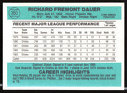 Rich Dauer Autographed 1984 Donruss Card #350 Baltimore Orioles SKU #263917
