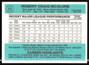 Bob McClure Autographed 1984 Donruss Card #359 Milwaukee Brewers SKU #263918