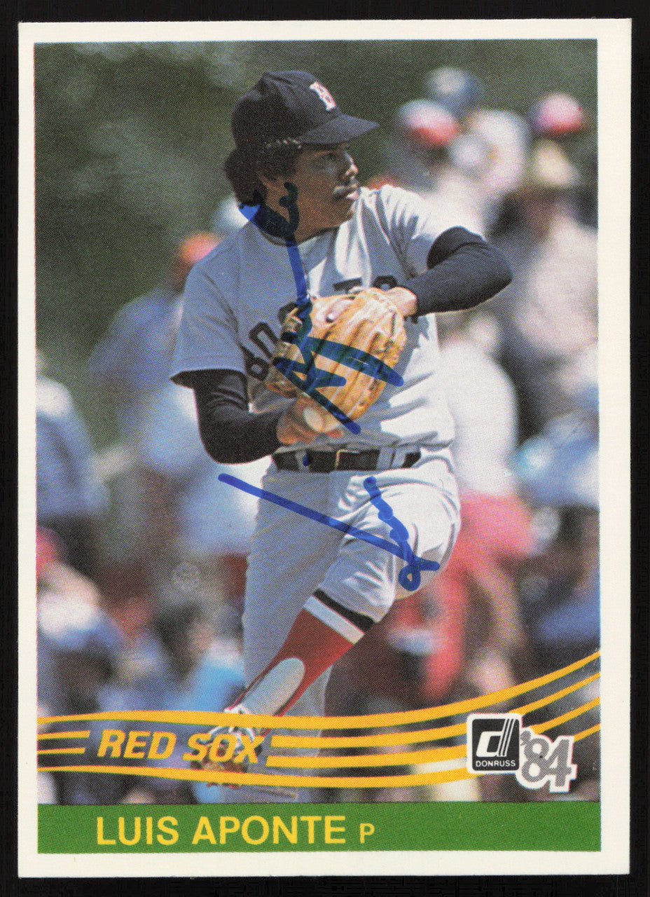 Luis Aponte Autographed 1984 Donruss Card #371 Boston Red Sox SKU #263919