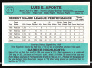 Luis Aponte Autographed 1984 Donruss Card #371 Boston Red Sox SKU #263919