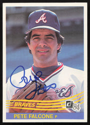 Pete Falcone Autographed 1984 Donruss Card #385 Atlanta Braves SKU #263921