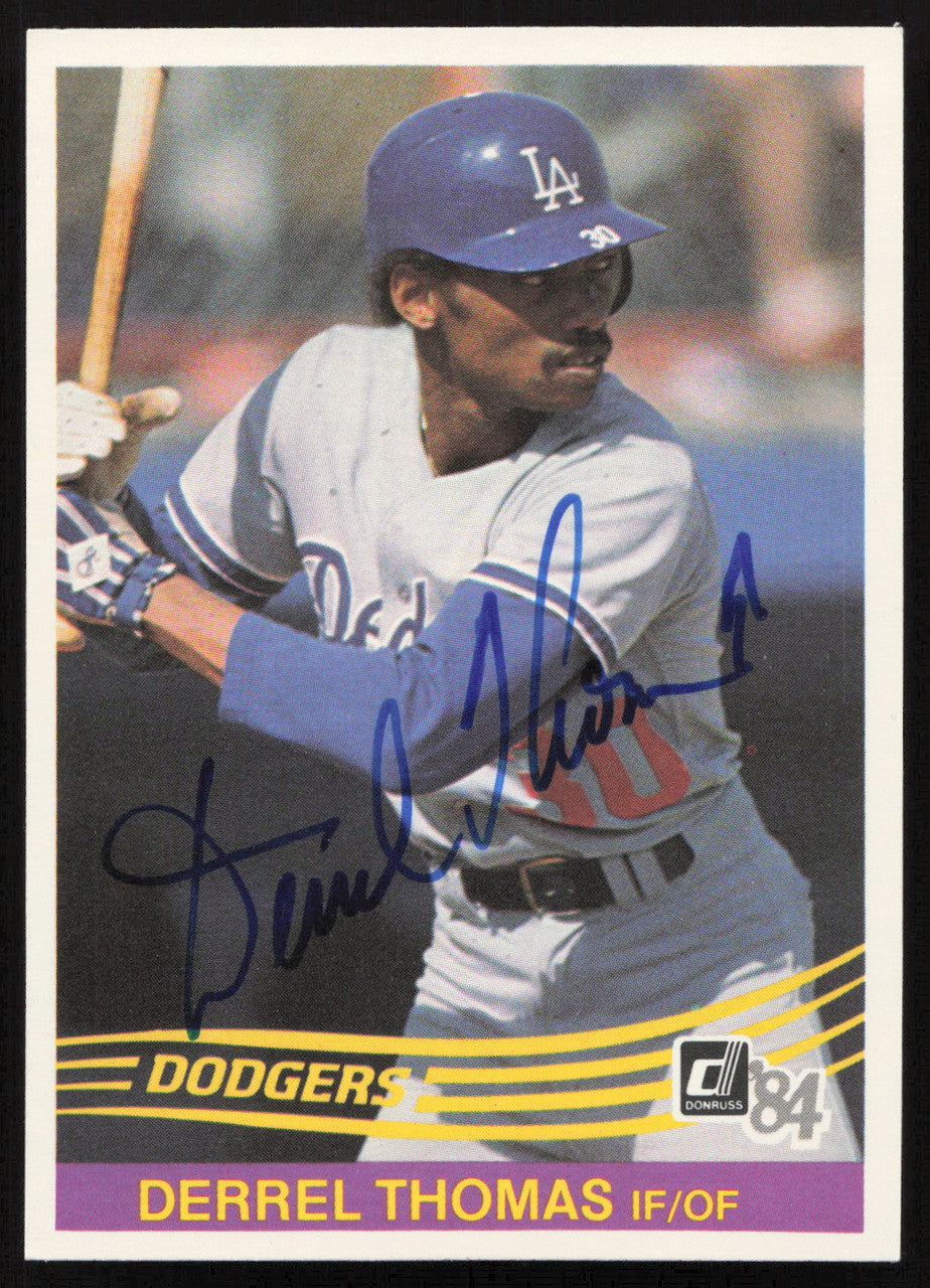 Derrel Thomas Autographed 1984 Donruss Card #397 Los Angeles Dodgers SKU #263922