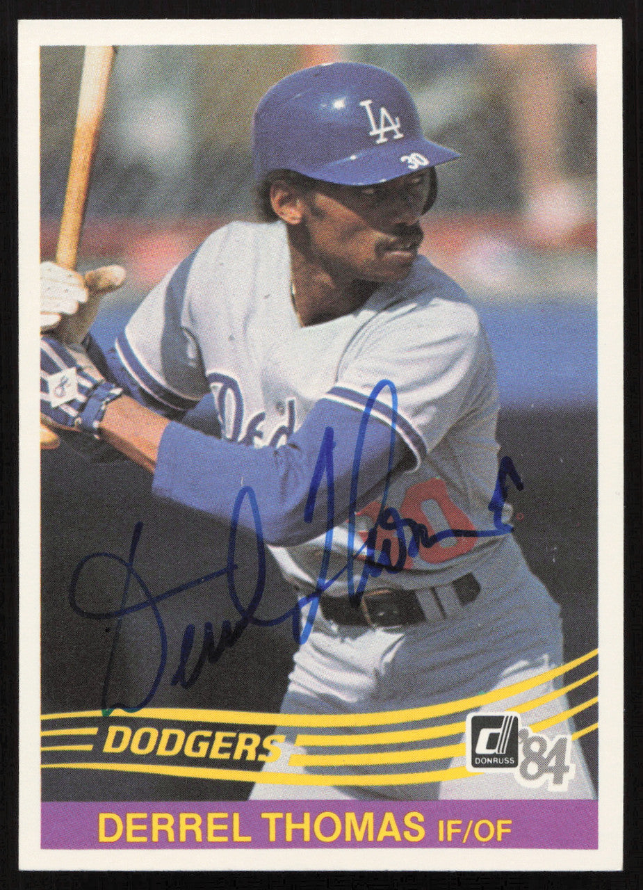 Derrel Thomas Autographed 1984 Donruss Card #397 Los Angeles Dodgers SKU #263923