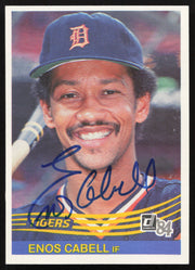 Enos Cabell Autographed 1984 Donruss Card #456 Detroit Tigers SKU #263926