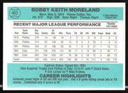 Keith Moreland Autographed 1984 Donruss Card #483 Chicago Cubs SKU #263932