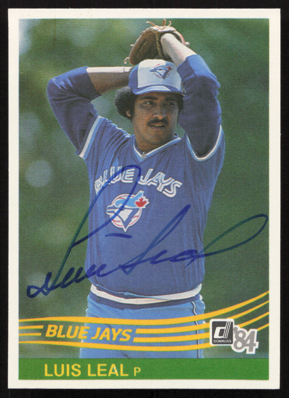 Luis Leal Autographed 1984 Donruss Card #485 Toronto Blue Jays SKU #263933