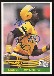 Marvell Wynne Autographed 1984 Donruss Card #508 Pittsburgh Pirates SKU #263936
