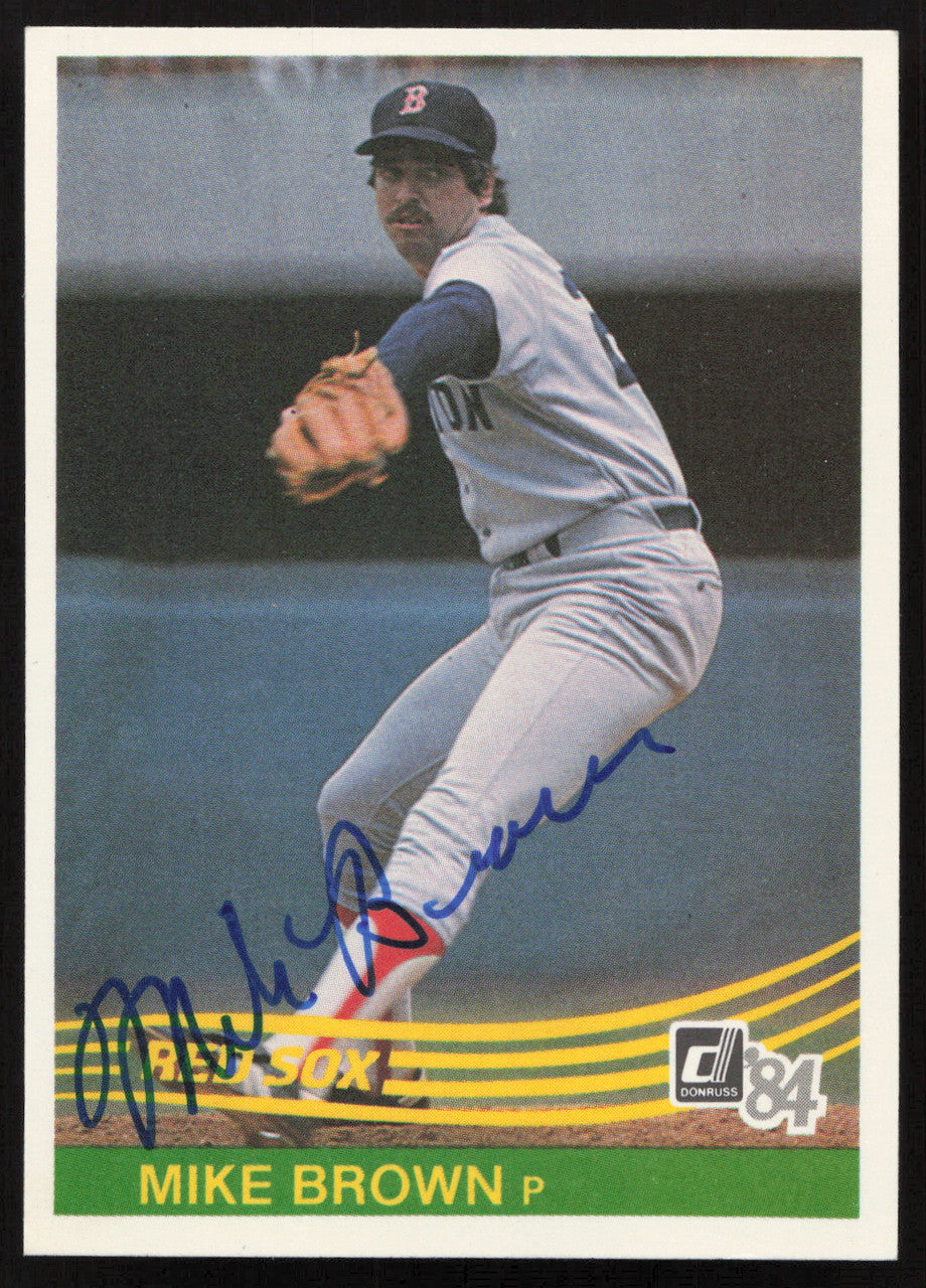 Mike Brown Autographed 1984 Donruss Card #517 Boston Red Sox SKU #263938