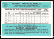 Bob Ojeda Autographed 1984 Donruss Card #538 Boston Red Sox SKU #263943