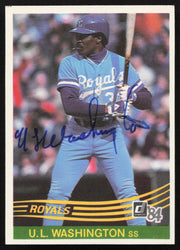 U.L. Washington Autographed 1984 Donruss Card #543 Kansas City Royals SKU #263944