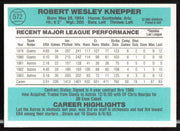 Bob Knepper Autographed 1984 Donruss Card #572 Houston Astros SKU #263952