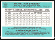 Dan Spillner Autographed 1984 Donruss Card #582 Cleveland Indians SKU #263955