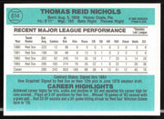 Reid Nichols Autographed 1984 Donruss Card #614 Boston Red Sox SKU #263959