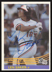 Lenn Sakata Autographed 1984 Donruss Card #620 Baltimore Orioles SKU #263962