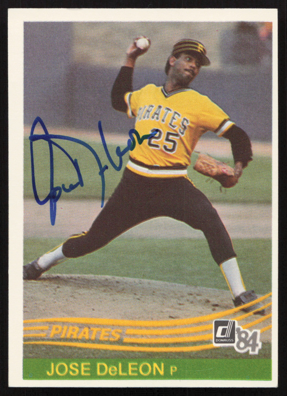 Jose DeLeon Autographed 1984 Donruss Card #628 Pittsburgh Pirates SKU #263964