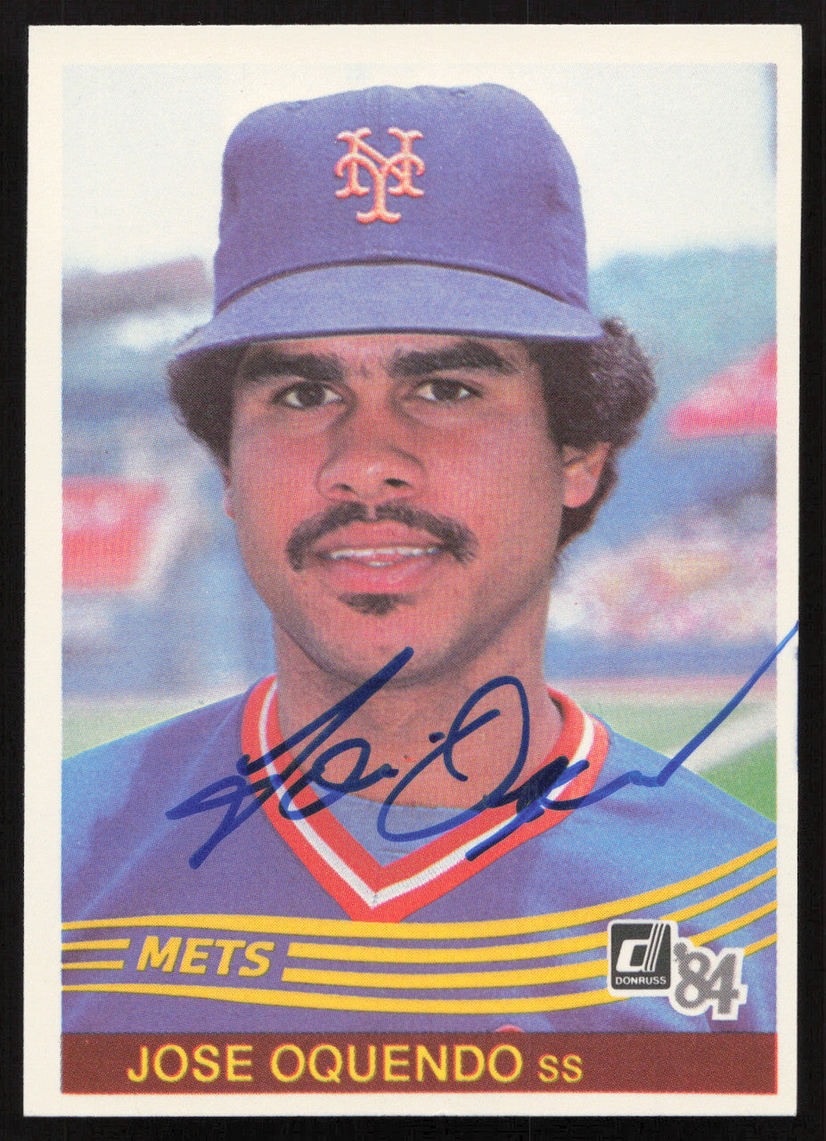 Jose Oquendo Autographed 1984 Donruss Card #643 New York Mets SKU #263966