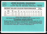 Jose Oquendo Autographed 1984 Donruss Card #643 New York Mets SKU #263966