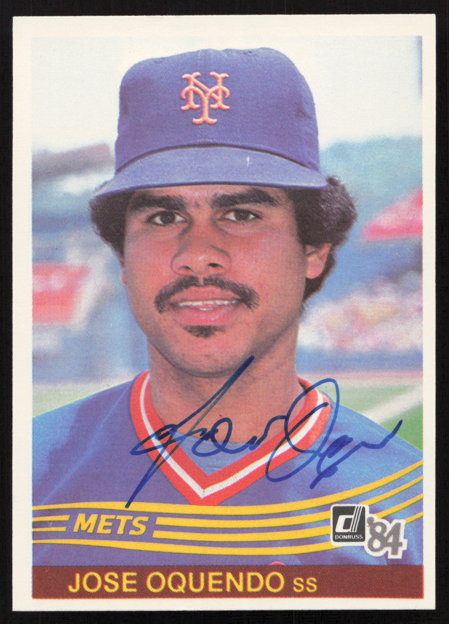 Jose Oquendo Autographed 1984 Donruss Card #643 New York Mets SKU #263967