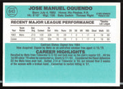 Jose Oquendo Autographed 1984 Donruss Card #643 New York Mets SKU #263967
