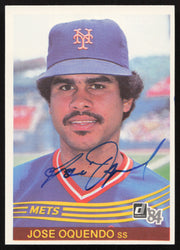 Jose Oquendo Autographed 1984 Donruss Card #643 New York Mets SKU #263968