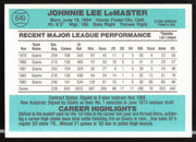Johnnie LeMaster Autographed 1984 Donruss Card #649 San Francisco Giants SKU #263969